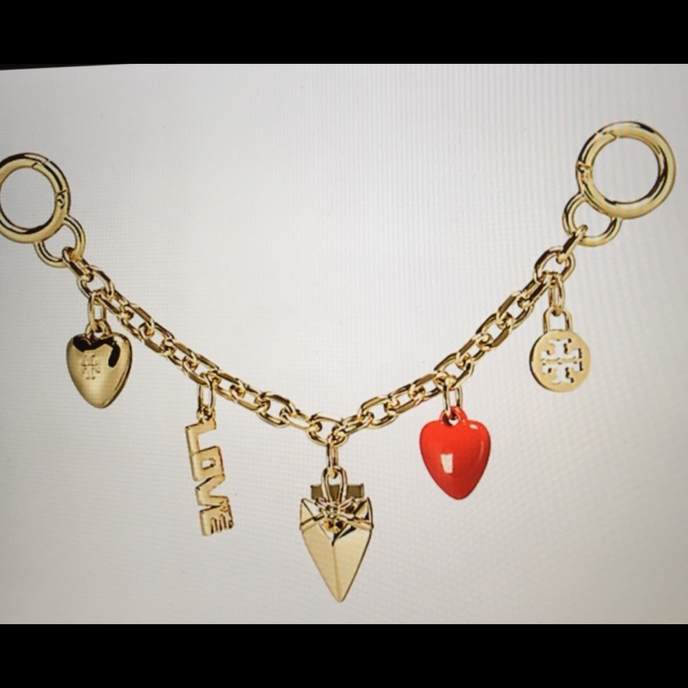 Tory Burch Heart Chain Bracelet or  Key Fob - Picture 3 of 8